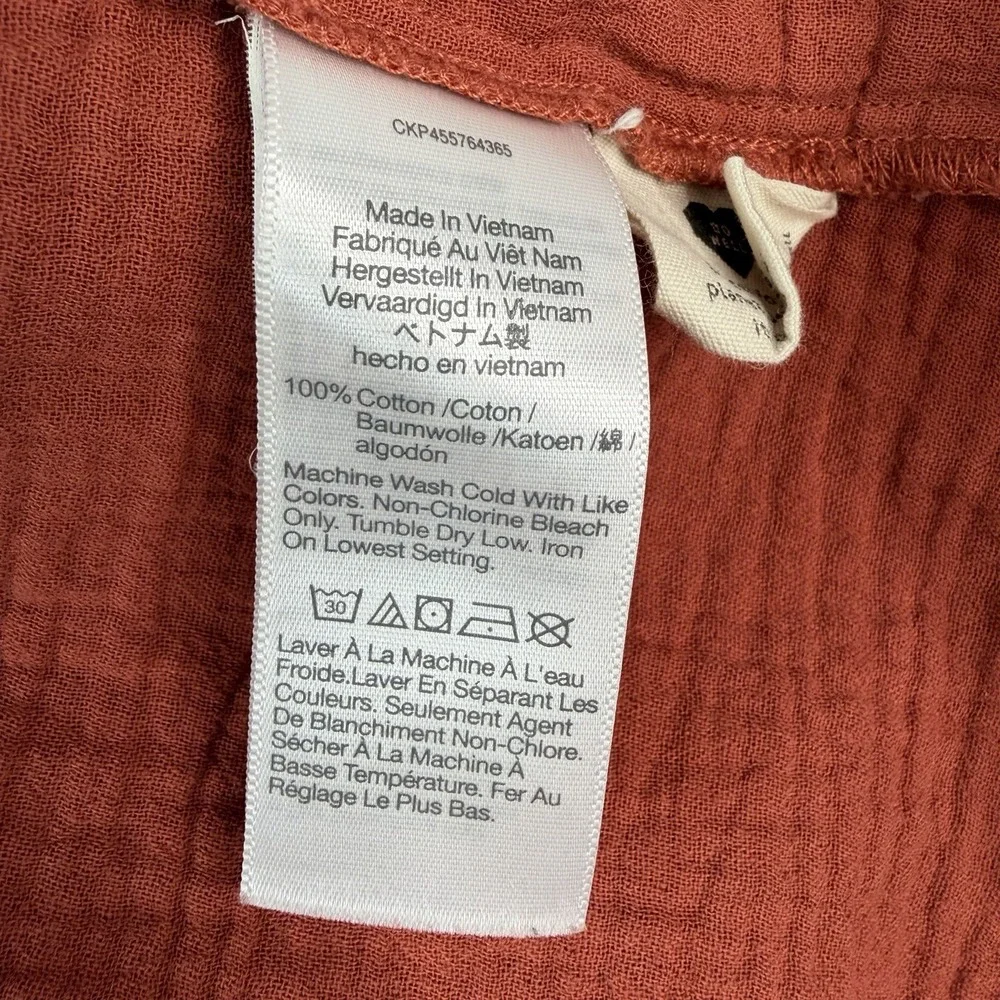 Madewell Women's Double Cotton Gauze‎ Oversized Pajama Shirt SZ-Large) cinnamon